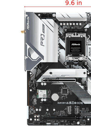 ASRock B650 Pro RS WiFi Socket AM5 ATX Motherboard, Supports AMD Ryzen 9000/8000/7000 Series, DDR5 7200+ (OC), PCIe Gen5 M.2, WiFi 6E, 2.5G LAN
