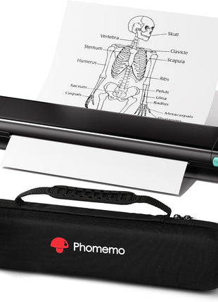 Phomemo Portable Printers Wireless for Travel - Bluetooth Thermal Printer Supports 8.5" X 11" Letter, Inkless Printer Compatible with Phone Laptop for Home Use Car School Office, Come with Carry Case