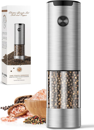 Electric Salt and Pepper Grinder Set Automatic Battery Pepper Mill Shakers Adjustable Coarseness Upgraded Larger Capacity with Led Home and Kitchen Appliances Birthday Gifts for Women Men