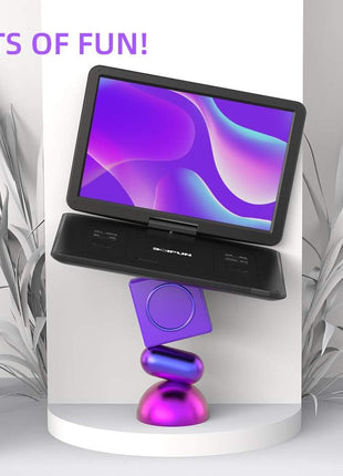 17.5" Portable DVD Player with 15.6" Large HD Screen, 6 Hours Rechargeable Battery, Support USB/SD Card/Sync TV and Multiple Disc Formats, High Volume Speaker, Black
