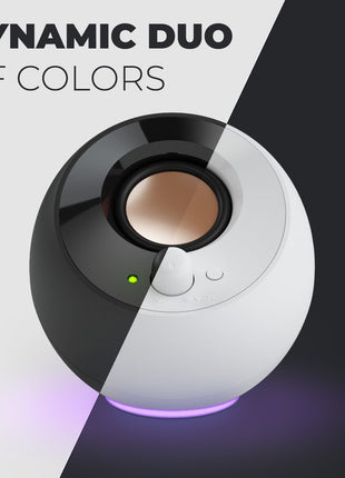 Creative Pebble SE Minimalist 2.0 USB-C Powered PC Speakers with RGB Lighting, 3.5 mm AUX-in, Up to 4.4W RMS Power for Computers and Laptops (Black)