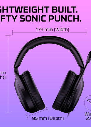 HyperX Cloud Stinger 2 – Gaming Headset, DTS Headphone:X Spatial Audio, Lightweight Over-Ear Headset with mic, Swivel-to-Mute Function, 50mm Drivers, PC Compatible, Black