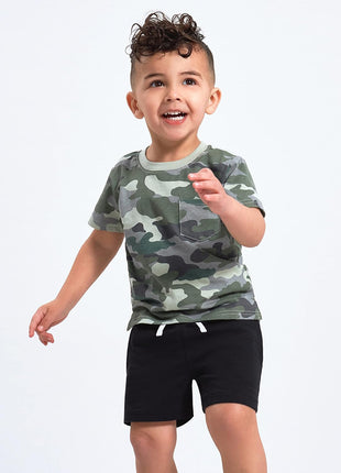 Gerber Baby Boys 3-Pack Pull-On Knit Shorts, Gray & Black, 18 Months
