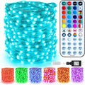 BrizLabs Christmas Fairy Lights   66ft 200 LED Color Changing Fairy Lights with Remote, Plug in RGB Rainbow xmas Twinkle Light Indoor Purple Orange Starry Light for xmas Halloween Home Party Wedding