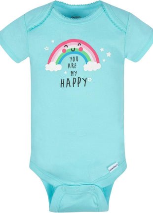 Gerber Baby 8-Pack Short Sleeve Onesies Bodysuits, Clouds, 0-3 Months