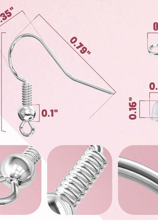 Hypoallergenic Earring Hooks, 600 Pcs Earring Making Supplies Kit with Earring Hooks, Jump Rings and Earring Backs for Jewelry Making (Silver and Gold)