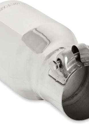 Flowmaster 15365 Exhaust Tip - 4.00 in. Rolled Angle Polished SS fits 2.50 in. Tubing - Clamp On