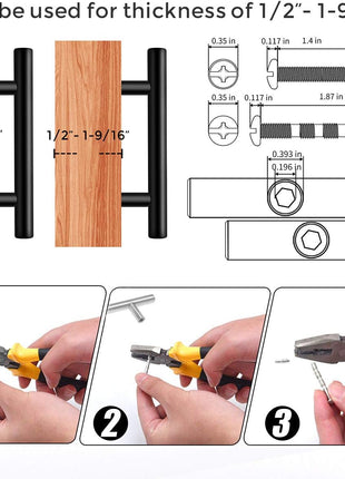 Ravinte 30 Pack | 5 Inch Cabinet Pulls Matte Black Stainless Steel Kitchen Drawer Pulls Cabinet Handles 5 InchLength, 3 Inch Hole Center