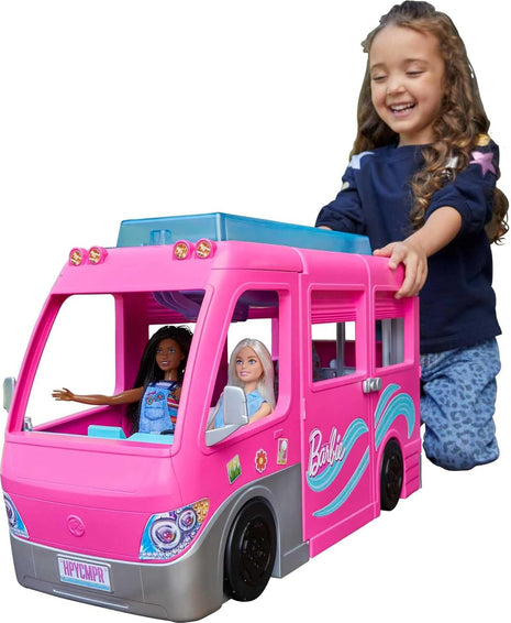 Barbie Camper, Doll Playset with 60 Accessories, 30-Inch-Slide and 7 Play Areas, Dream Camper (Amazon Exclusive)