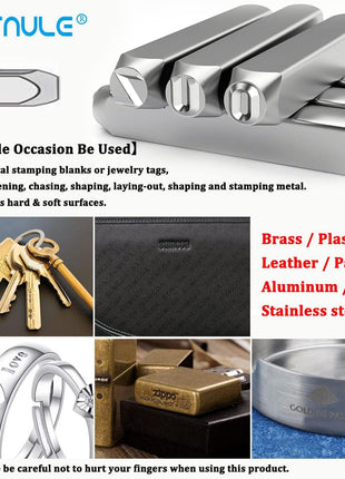 BESTNULE Metal Stamping Kit, Number and Letter Stamp Set (A-Z, 0-9 and &, Love Symbol), Industrial Grade Hardened Carbon Steel, Perfect for Imprinting Metal, Wood, Plastic, Leather (1/8 inch, 3MM)