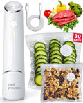 Chef Preserve Compact Vacuum Sealer for Food (Vacuum Sealer Machine  30 Reusable Vacuum Bags) Powerful Handheld Vacuum Sealer Machine, Seal Meal Saver, Portable Food Sealer