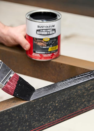 Rust-Oleum 344763 Automotive 2-in-1 Rust Reform & Seal, Quart, Black