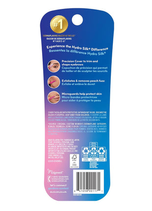 Schick Hydro Silk Touch-Up Dermaplaning Tool with Precision Cover, 3ct | Dermaplane Razor, Face Razors for Women, Peach Fuzz Remover