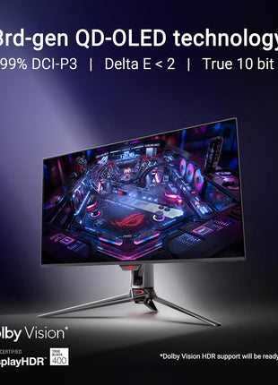 ASUS ROG Swift 32inch 4K OLED Gaming Monitor (PG32UCDM) - UHD (3840 x 2160), QD-OLED, 240Hz, 0.03ms, G-SYNC Compatible, Custom Heatsink, Graphene Film, 99% DCI-P3, True 10-bit, 90W USB-C