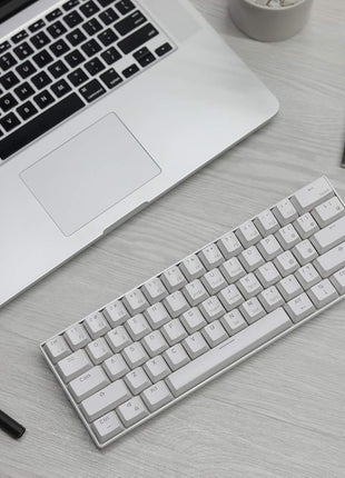 RK ROYAL KLUDGE RK61 Wireless 60% Mechanical Gaming Keyboard, Ultra-Compact 60 Keys Bluetooth Mechanical Keyboard with Programmable Software (Blue Switch, White)