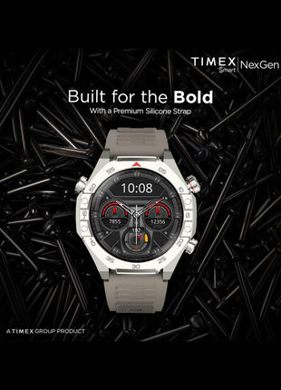 TIMEX Smart NexGen 1.43 inch(3.6cm) AMOLED Display with Functional Crown and BT Calling Smartwatch for Unisex - TWTXW703T