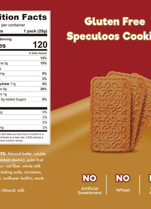 ChocZero Speculoos Cookies, Gluten Free, No Added Sugar, Spiced Windmill Keto Cookie, 30 Cookies Per Box, 9 Ounce (Pack of 1)