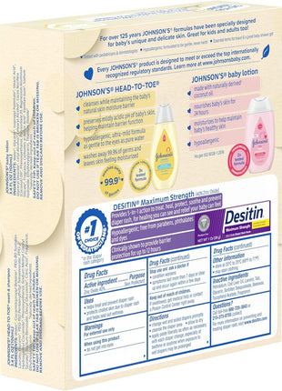 Johnson's Baby Care Essentials Gift Set, Body Lotion, & Zinc Oxide Diaper Rash Paste for Baby's Delicate Skin, Value Pack, Travel-Size, Bath Essentials Must Haves, Baby Gifts, 3 Items