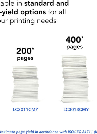 Brother Printer LC3011C Single Pack Standard Cartridge Yield Up to 200 Pages LC3011 Ink Cyan
