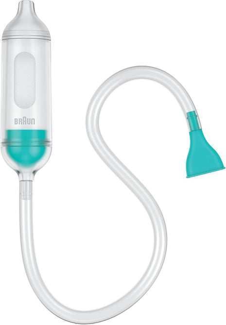 Braun Manual Nasal Aspirator - Mucus Remover, Blocked Nose Relief, Manual Suction Power, 2 Nose Tip Sizes, Newborn, Baby, and Child Friendly, Dishwasher Safe, FSA and HSA Eligible