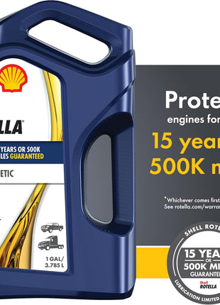 Shell Rotella T6 Full Synthetic 5W-40 Diesel Engine Oil, 1 Gallon (3 Pack)