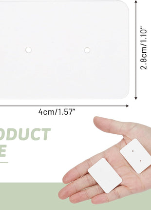 Earring Card Holder - 300 PCS Earring Display Holder Cards, 1.1"x1.6" Blank Paper Cards with 2 Holes, Earring Display Cards for Selling Earrings Necklace Jewelry DIY Crafts (White)