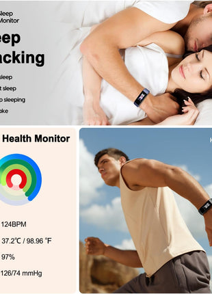Fitness Tracker with Step/Distance/Calories Counter, Activity Tracker with Heart Rate Monitor, Slim Style Watch IP68 Waterproof, Sleep Monitor Tracker, Pedometer Watch for Women Men