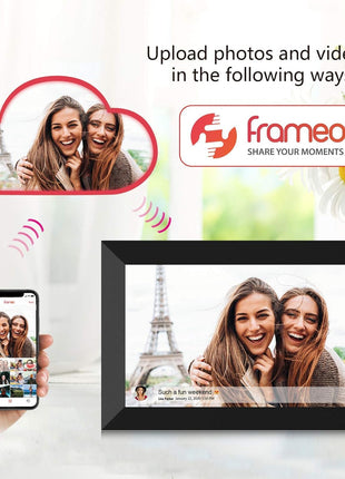 32GB FRAMEO 10.1 Inch Smart WiFi Digital Photo Frame 1280x800 IPS LCD Touch Screen, Auto-Rotate Portrait and Landscape, Built in 32GB Memory, Share Moments Instantly via Frameo App from Anywhere