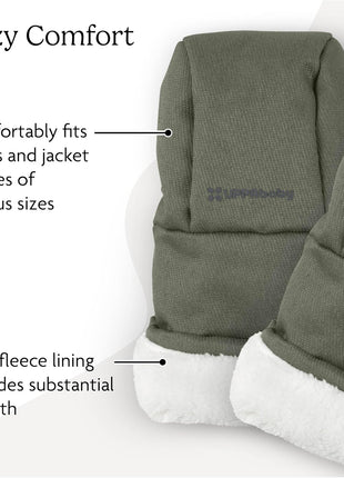 UPPAbaby Cozy V2 Bundle, Includes CozyGanoosh 2-in-1 Seasonal Footmuff and CozyHandmuff, Easily Attaches to Stroller, Ultra-Plush Zip-Out Liner, Weather-Repellent - Evelyn (Meadow Green)