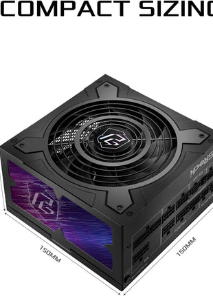 ASRock Phantom Gaming PG-1000G 1000W Power Supply Individual Braided Pattern 10 Years Warranty Enthusiast Gamers Fully Modular Japanese Capacitor 80 Plus Gold Cybenetics ATX3.1 PCIe5.1 12V-2x6 Cable