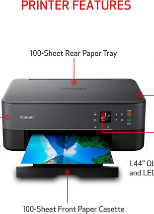 Canon PIXMA TS6420a All-in-One Wireless Inkjet Printer [Print, Copy, Scan], Works with Alexa | All-in-One Print and Copy and Scan, 1.44 OLED, Auto-Duplex, WI-FI and Airprint and Mopria, Alexa Support