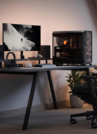Fractal Design Meshify 3 XL Black RGB Tempered Glass Light Tint - High Airflow PC Gaming Case - Mesh Front Panel - Three ARGB Momentum 14 Gen 2 Fans Included - Spacious Interior - GPU up to 512mm