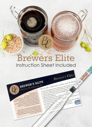 Brewer's Elite Hydrometer   for Home Brew Beer, Wine, Mead and Kombucha   Deluxe Triple Scale Set, Hardcase and Cloth   Specific Gravity ABV Tester