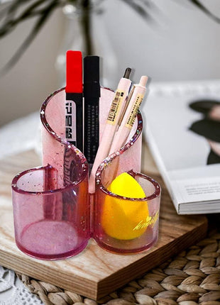 Resin Molds Silicone Storage Box Mold, Unique Makeup Organizer Trinket Container Epoxy Mold with 3 Slots, Pen Brush Holder Mould, Resin Clay Craft Making Home Ornament