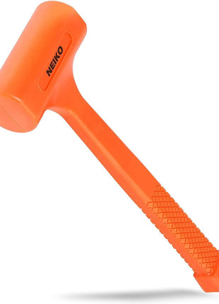 NEIKO 02847A 2 LB Dead Blow Hammer, Neon Orange | Unibody Molded | Checkered Grip | Spark and Rebound Resistant