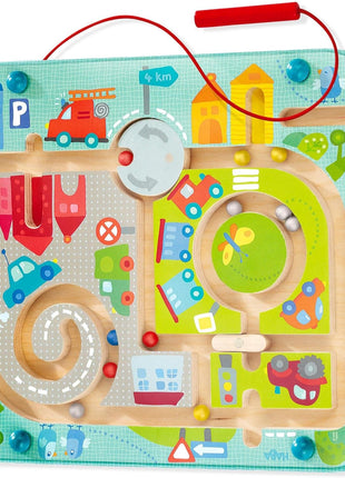 HABA Town Maze Magnetic Busy Board & Travel Toy for Toddlers Ages 2 & Up | Magnetic maze travel activity for toddlers that builds fine motor skills, focus and screen-free learning on the go.