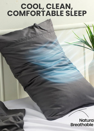 Utopia Bedding Pillow Cases Queen Size 2 Pack ??Soft Brushed Microfiber ??Envelope Closure ??Perfect for Hospitals, Hotels, Guest Rooms ??Oeko TEx Certified, 20x30 Inches (Grey)