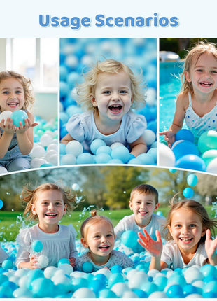 MoonxHome Ball Pit Balls for Toddlers, BPA Free Crush Proof Plastic Toy Balls for Ball Pit, Children's Pool Water Toys, Macaron Ocean Balls for Play Tent 2.15 Inch Pack of 100 200 500 800 1000