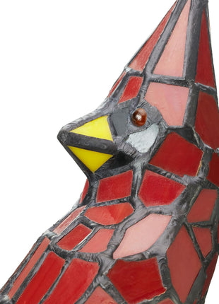 RIVER OF GOODS Stained Glass Bird Accent Lamp - 8" W x 13.5" H - Tiffany Style Table Lamps for Home, Office Desk, Bedroom, Nightstand - Blue Jay Decor