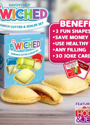 Sandwich Cutter and Sealer - Crustless Sandwich Maker - Cut and Seal | Lunch Box and Bento Box - Boys, Girls, Kids Lunch - Sandwich Cutters for Kids - Triangle, Circle, Square