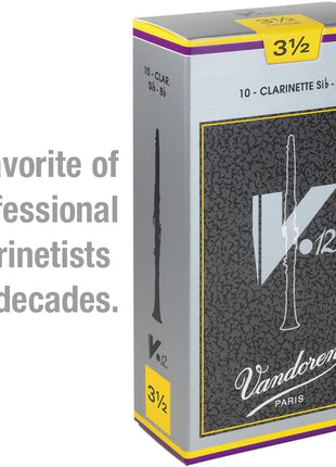 Vandoren CR1935 Bb Clarinet V.12 Reeds Strength 3.5; Box of 10
