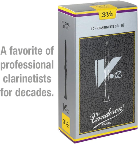 Vandoren CR1935 Bb Clarinet V.12 Reeds Strength 3.5; Box of 10