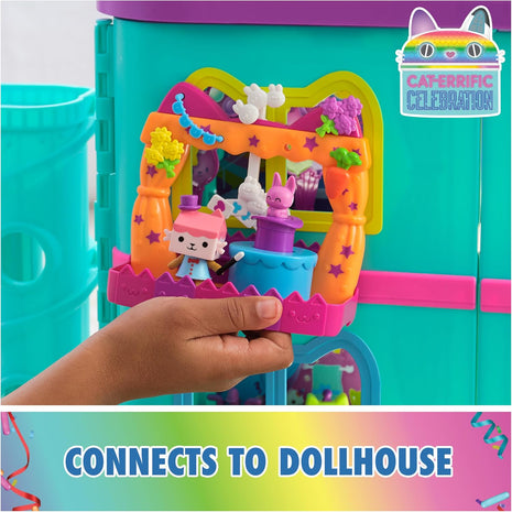 Gabby's Dollhouse Baby Box Talent Show Balcony Playset, 8-Pcs with Toy | Balcony Playset, Baby Box Cat Figure, Magic Hat Accessory, Surprise Toy Charm, Kids Toys for Girls & Boys Ages 3+