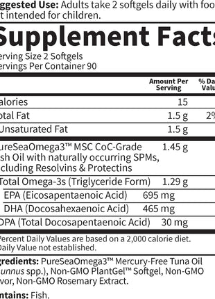 Garden of Life Dr. Formulated Advanced Omega Fish Oil - Lemon, 1,290mg EPA, DHA + DPA in Triglyceride Form, Single Source Omega 3 Supplement for Ultimate Brain & Heart Health, Non-GMO, 180 Softgels