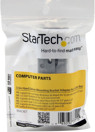 StarTech.com 3.5in Universal Hard Drive Mounting Bracket Adapter for 5.25in Bay - 3.5 to 5.25 HDD Drive Adapter , TAA (BRACKET)