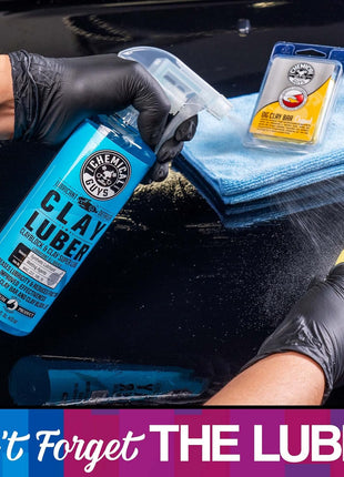 Chemical Guys Clay Bar Kit - Complete System - Clay Bar and Luber Combo with Accessories for Smooth Paint Finish - Removes Embedded Dirt, Overspray, and Fallout - 6 Item Kit