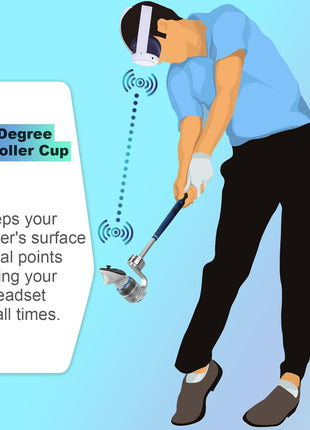YEZRO Y13S Golf Club Attachment for Meta Quest 3S/3 - Adjustable Weighted Aluminum VR Golf Club Handle Accessories for Golf + with Real Grip, 90 Degree Design Keep Tracking 2025 Upgraded Version