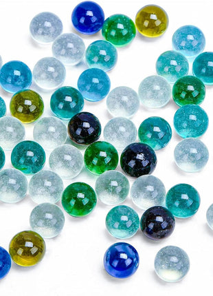 POPLAY 50 PCS Marbles Bulk with Whistle, 0.56 Inch Glass Marbles for Kids | Canicas for Kids, Marble Games Accessories, DIY, Home Decor, Vase Fillers
