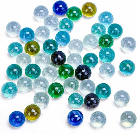 POPLAY 50 PCS Marbles Bulk with Whistle, 0.56 Inch Glass Marbles for Kids | Canicas for Kids, Marble Games Accessories, DIY, Home Decor, Vase Fillers