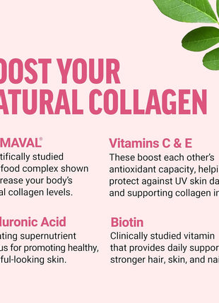 Force Factor Collagen Boosting Superfoods, Vegan Collagen Booster for Women | with Biotin, Hyaluronic Acid, and Vitamin C, for Hair, Skin, Nails, & Joint Support, Tropical Fruit, 120 Soft Chews, 2-Pack